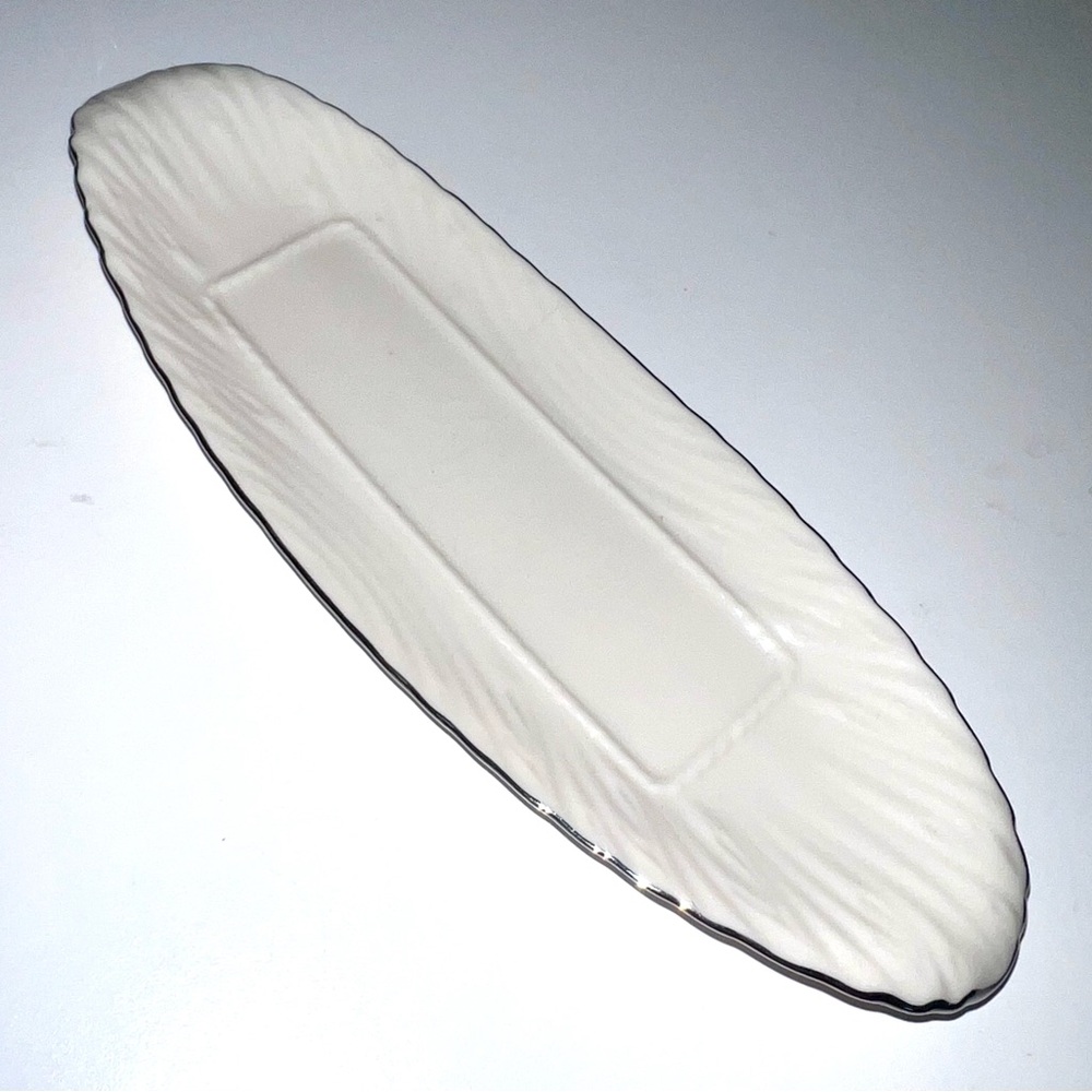 Lenox Vintage Butter Dish in Ivory with Platinum Silver Trim